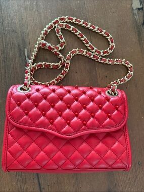 Rebecca Minkoff red leather studded purse